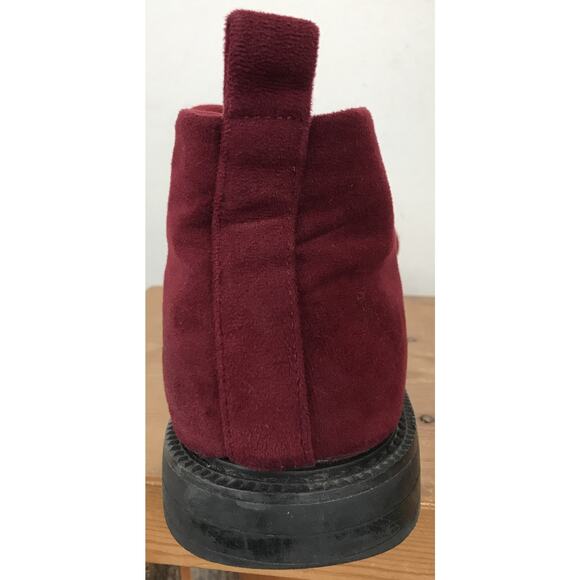 Vtg 90s Style International Concepts Red Velvet Vegan Chukka Salem Boots Men 8.5 main image 4